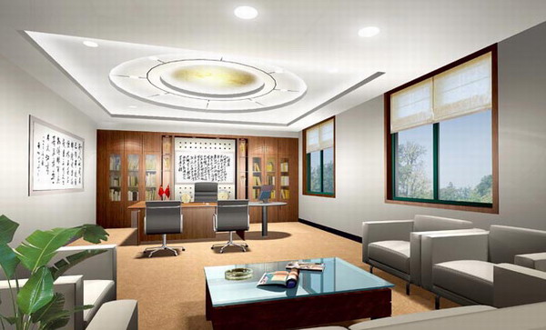 公司經(jīng)理辦公室裝修效果圖