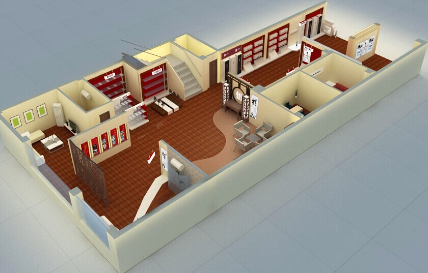 格力空調(diào)展廳裝修效果圖-電器賣(mài)場(chǎng)裝修效果圖