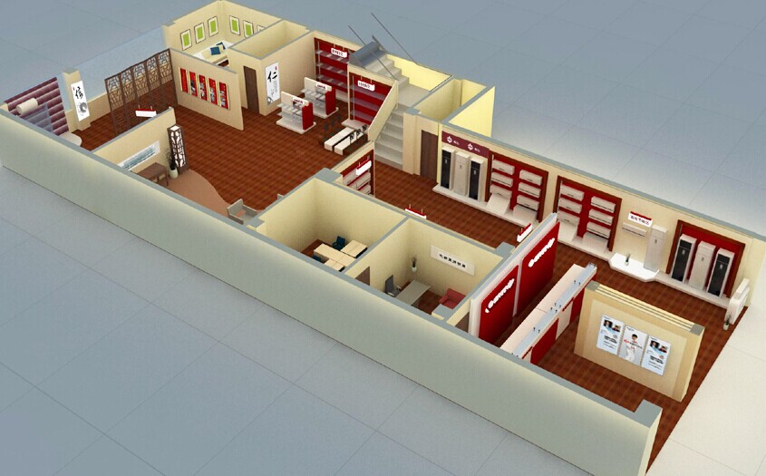格力空調(diào)展廳裝修效果圖-電器賣(mài)場(chǎng)裝修效果圖